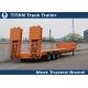Durable Truck Trailer 3 Axle 60 Ton Low Bed Trailer For excavator , bulk cargo