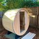 5 Person Outdoor Sauna Canadian Cedar Heater Wood Barrel Sauna With Front Porch