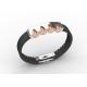 Top Quality Europe Fashion Stainless Steel Genuine Leather Silicone Bangle Bracelet ADB46