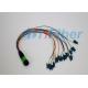 MPO / APC - LC / UPC 12 Cores Fiber Optic Pigtail Ruggedized round cable