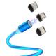 Phone  Magnetic Flowing Led Micro Usb Cable , Led Magnetic Usb Cable 3 In 1