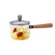 Kitchen Cookware Borosilicate Glass Pot With Wood Handle