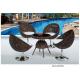 5-piece poly rattan wicker stainless steel base hotel dining set -8058