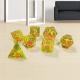 Orange Flowing Sand Yellow Crystal Resin Dnd Dice Sharp Edge Fantasy