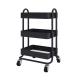 Multi Purpose 3 Tiers Kitchen Movable Steel Storage Cart Trolley