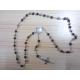 316L Stainless Steel Handmade Black Gold Plating Rosary Beads Saint Ball Chain Necklace