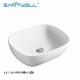 AB8417 Rectangular Above Counter Basin White Ceramic Vessel Sink  Ultra Thin Edge Bathroom Art Basin