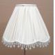 Fabric White Bedside Lamp Shades Drum / tapered Shape With Fringe