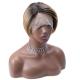 Swiss Lace Human Hair Wig Bouncy Straight Fringe Pixie Cut Wig for All Colors Newest