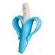 Sore Gums Pain Relief Recyclable Blue Silicone Banana Toothbrush For Infant