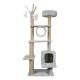 Gray Short Plush And Sisal Tall Cat Tower Large Cat Tree For Rest