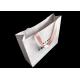 Craft White Paper Shopping Bags UV Logo Printing With Ribbon Handle Paper Grocery Sacks