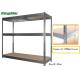 3 Tier MDF Floors Boltless Industrial Shelving With Zipped And Pattern Beam