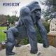 Dark Blue Custom Bronze Sculpture Metal Casting Outdoor Gorilla Statue
