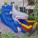 Blue Shark Inflatable Water Slide Bounce House For Birthday Celebrations