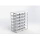 6 Layers White Metal Storage Shelves , Convenience Store Display Racks