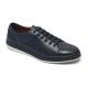 Customized Navy Lace Up Anti Odor Mens Leather Sneakers