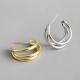 Lanciashow 925 Solid Silver Gold Plated Jewelry Circle Hoop Earrings Three Band Ring