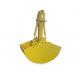 JS360LC PC360 Clamshell Excavator Bucket , Yellow Excavator Clam Bucket