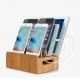 Cable Management Wooden Phone Charging Station Bamboo Box Holder