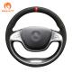 Black Leather Custom Hand Sewing Steering Wheel Cover for S-Class W222 3-Spoke Wheel