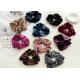 Autumn winter pu canary pleuche joint pink black scrunchie color fabric large hair band lady hair band spot accessories