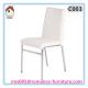 white modern leather dining chair chromed dining chair C003