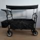 Black Folding Beach Wagon 600D Folding Wagon With Cover And Push Handle