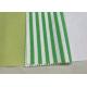 Medium Weight Green And White Cotton Flannel Fabric Striped Design