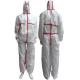 Tear Resistant Clean Room Bunny Suit Anti - Shrink With Adhesive Sealed Tape
