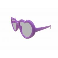 Heart Fireworks Lens Plastic Diffraction Glasses , Wit Heart Shape Frame Rainbow Glasses