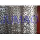 Silver Hollow Metal Sequin Fabric Light Sparkling Curtains For Architect