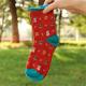 Lovely christmas style summer cotton socks in lower calf length for women
