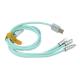 CE Certified Multi Device Charging Cable with 3 Simultaneous Charging Ports and Durable Nylon Braided Cord