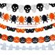 New Paper Chain Garland Decorations Pumpkin Bat Ghost Spider Skull Shape Halloween Decor Garland Decor