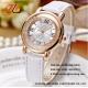 pu colorful leather band patterned dial with diamond inset  fashion ladies watch