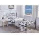 Simple Furniture Home Single Double Q235 Wrought Iron Platform Bed Frame Queen