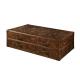 Antique Brown Vintage Leather Trunk Coffee Table 6 Drawers For Hotel / Home