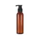 Screen Printing Market 120ml PET Plastic Pump Bottle with Black Pump and Amber Color