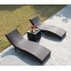 Leisure Aluminium PE Rattan Sunbed All weather Outdoor Garden Patio Lounge chaise chair