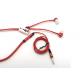 Red Color Short Cord Earphones , Comfortable Wearing Custom Made Earphones
