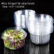 PET Hinged Plastic Food Packing Box 500ml Disposable Salad Bowls With Lids