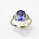 White Gold Plated Jewelry 925 Silver with Tanzanite Cubic Zircon Ring (R250)