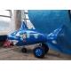 Durable Life Size Shopping Centre Decorations Small Fiberglass Cartoon Shark