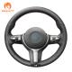 Black Leather Steering Wheel Cover for BMW M F22 F23 F30 F34 F32 F33 F36 F10 F07 F12 F13 F06 F39 F25 F26 F15 F16 Custom Thread Color
