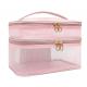 Nylon Mesh Luxury Cosmetic Bag Double Layer Accept Custom Logo