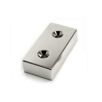 N45 NdFeB Neodymium Countersunk Magnets Rectangular With Two Counter Bores