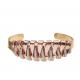 Shiny Pink Real Handmade Leather Bracelet Braided In Dual Colors With Brass Gold