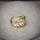  feather ring 18kt gold  with yellow gold