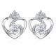 11x9.5mm 1.5g Sterling Silver Heart Earrings 3A Silver Heart Studs SGS